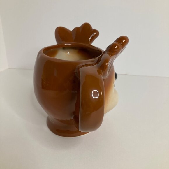 Winter Wonder Lane Cheeky Retro Reindeer Mug Home for the Holidays Crazing 5" 12 - Picture 2 of 7